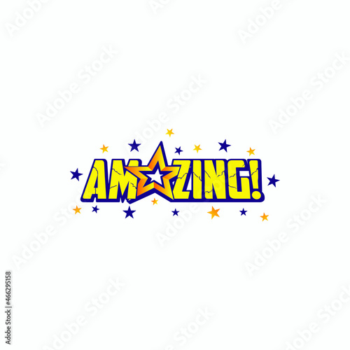 amazing colored word with comic style text suitable for magazine, brochure or typography logo design