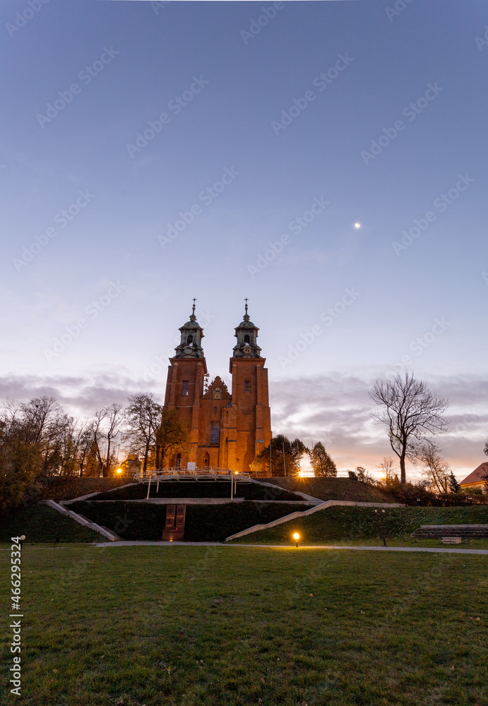 the cathedral in gniezno in the morning