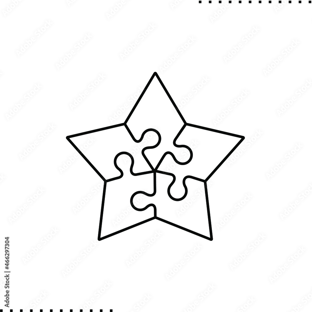 star puzzle pieces shape, Piece jigsaw vector icon star puzzle pieces shape, Piece jigsaw vector icon