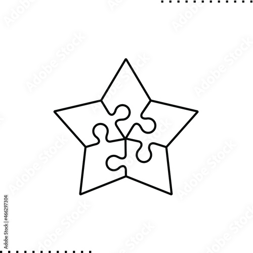star puzzle pieces shape, Piece jigsaw vector icon