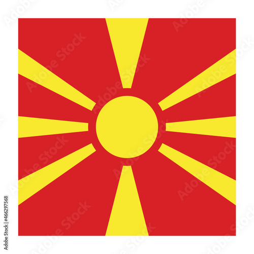 North Macedonia Square Country Flag button Icon