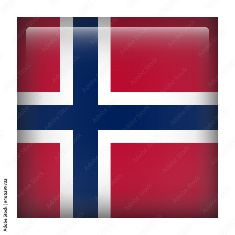 Fototapeta premium Norway Square Country Flag button Icon