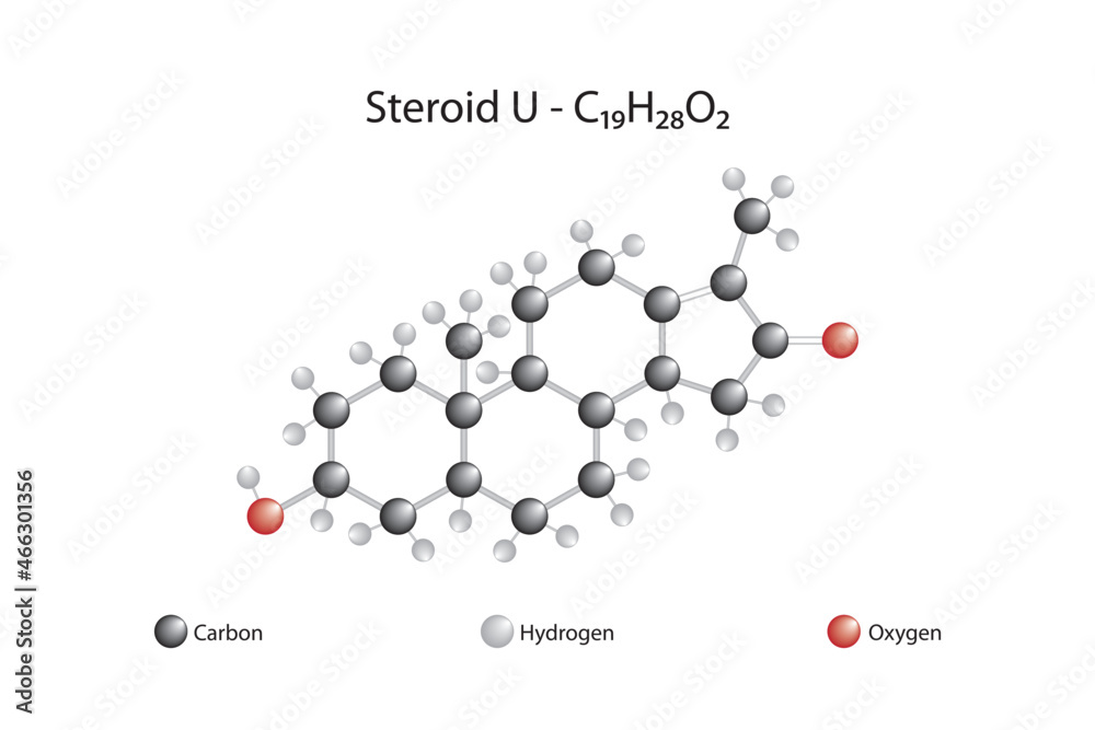 Molecular formula of the steroid. A steroid is a lipid with a carbon