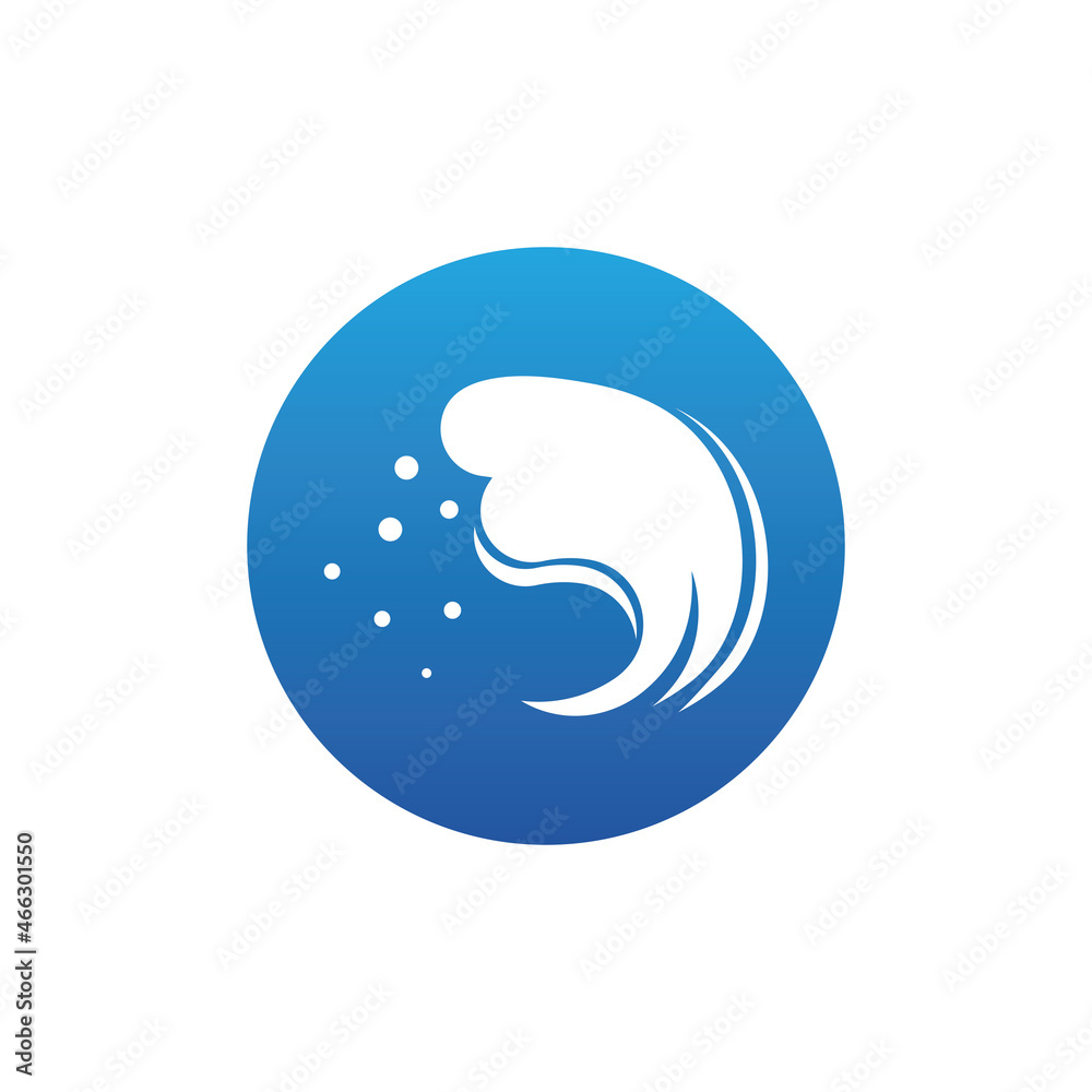 Obraz premium Water wave icon vector