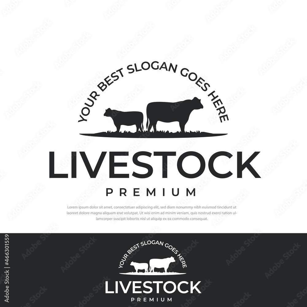 Farm animal logo, premium design village farm