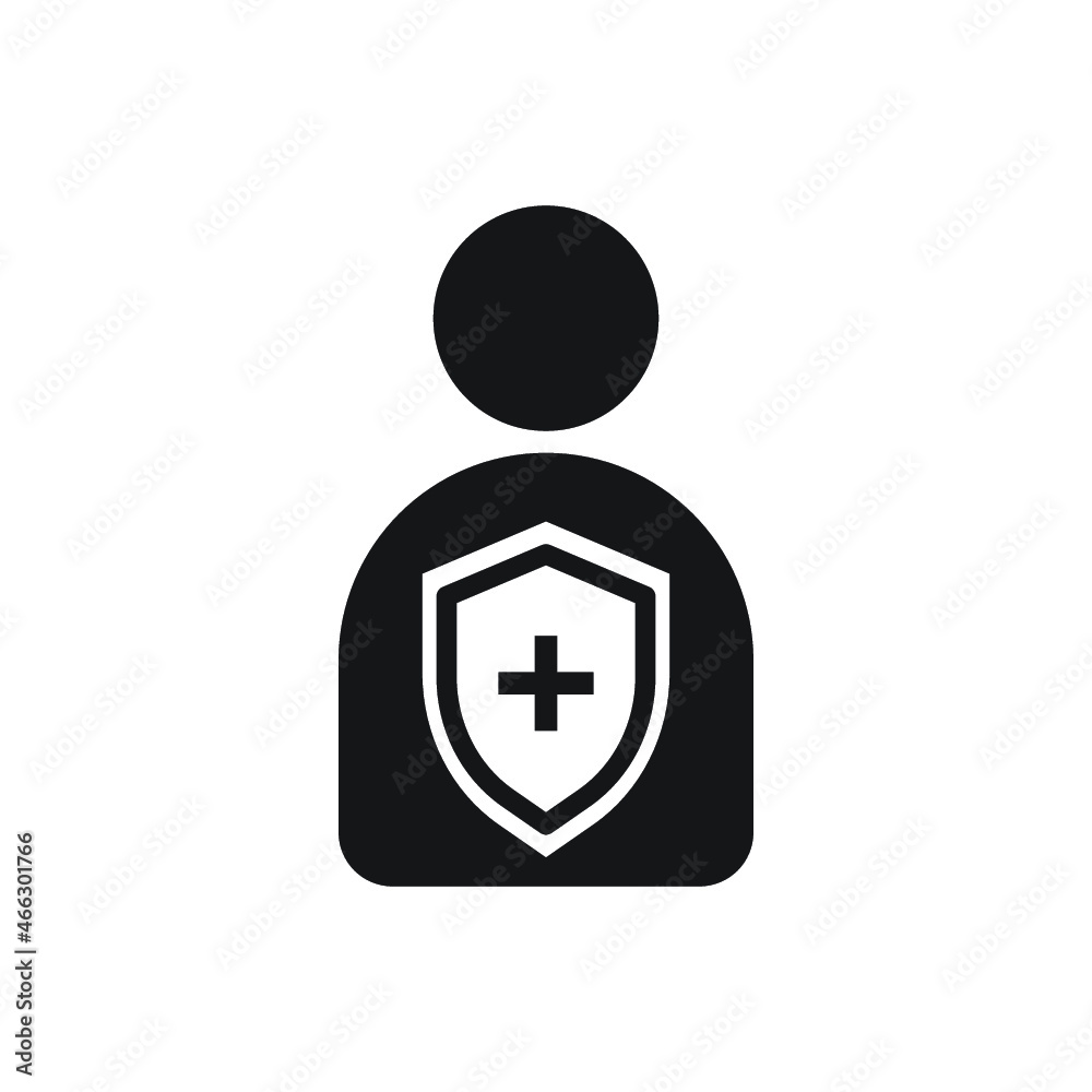 Patient icon. Black filled illustration. Patient symbol on white background. Patient icon. Black filled illustration. Patient symbol on white background.