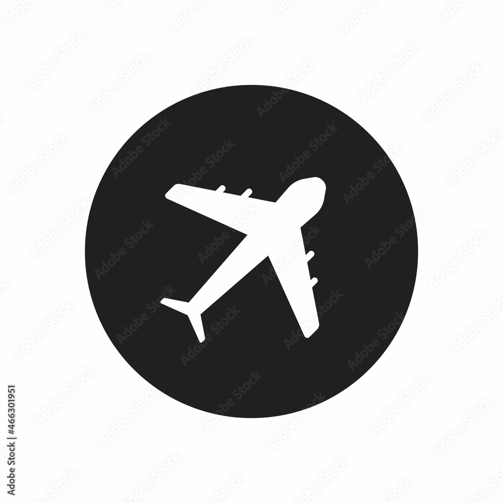 Plane icon. Flight transport symbol