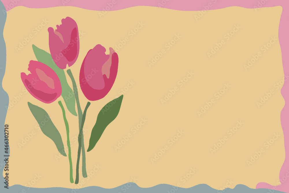 Bouquet of tulips with work path vector Bouquet of tulips with work path vector