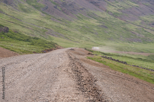 Road under construction in Gufufjordur in Iceland photo