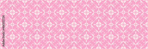 Cute background image with floral ornaments on pink background for your design. Seamless background for wallpaper, textures. Vector illustration.