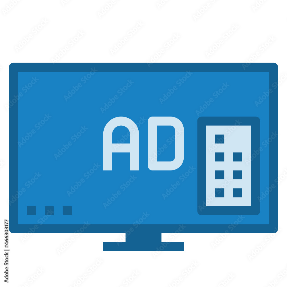TELEVISION ICON BLUE LINE COLOR . TELEVISION ICON BLUE LINE COLOR .