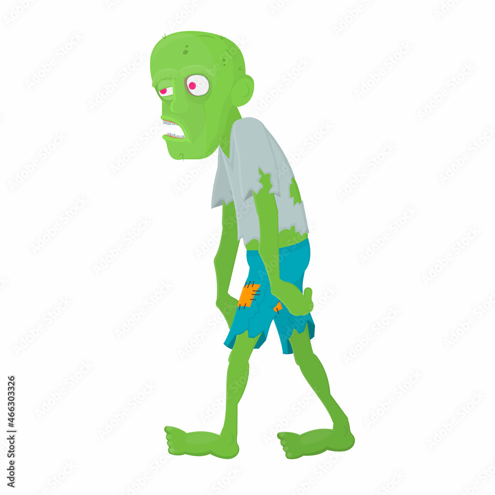 Zombie. The corpse is a cartoon character, vector illustration Zombie. The corpse is a cartoon character, vector illustration