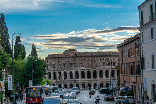 Roma, Il teatro di Marcello accanto al tempio di Apollo Sosiano photo