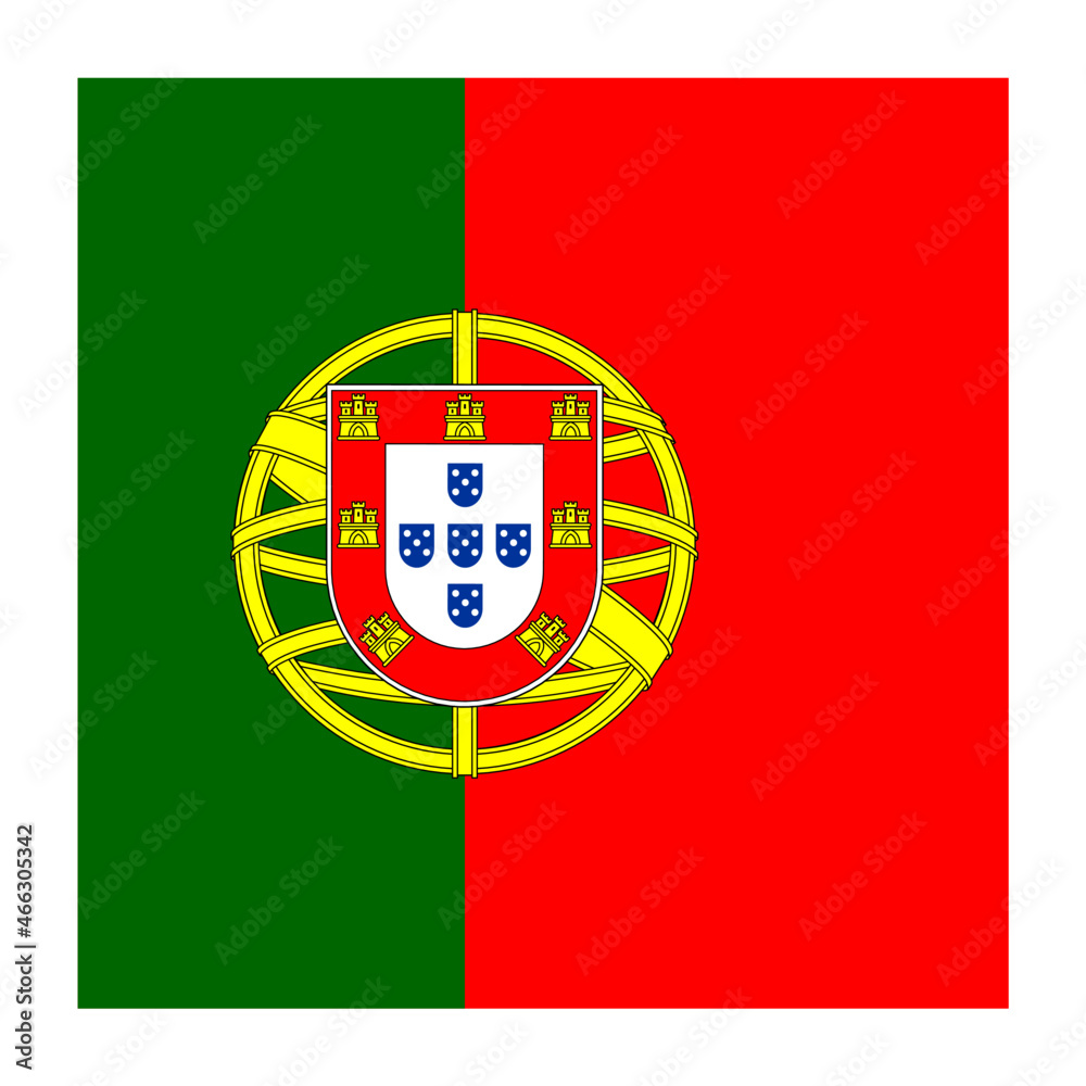 Obraz premium Portugal Square Country Flag button Icon