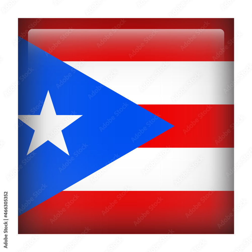 Puerto Rico Square Country Flag button Icon Puerto Rico Square Country Flag button Icon