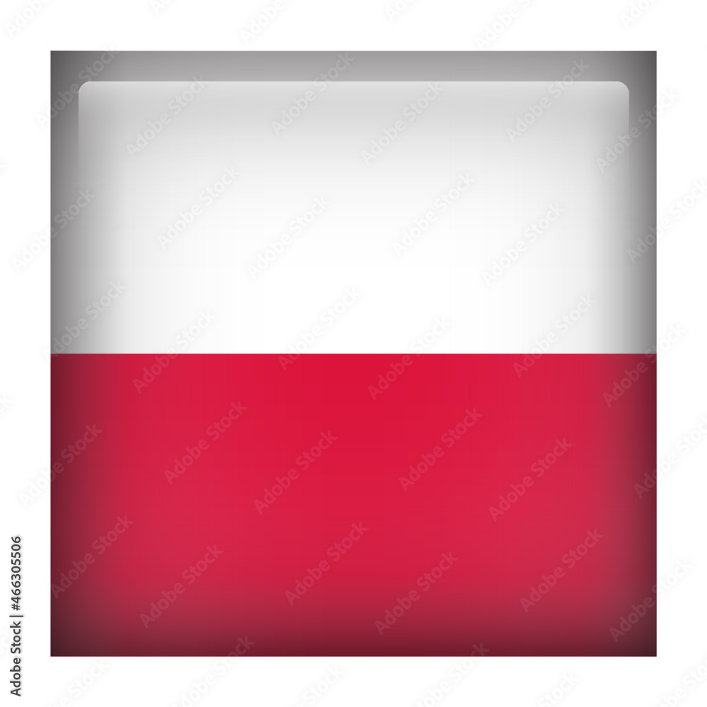 Poland Square Country Flag button Icon