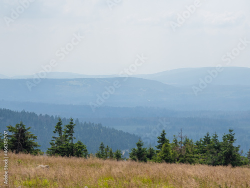 Landscape on mountain Brocken in Harz in Germany.