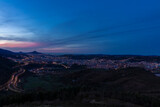 panoramic view of Bilbao at sunset from a nearby hill