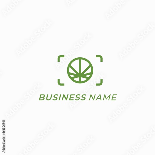 design logo creative camera and cannabis