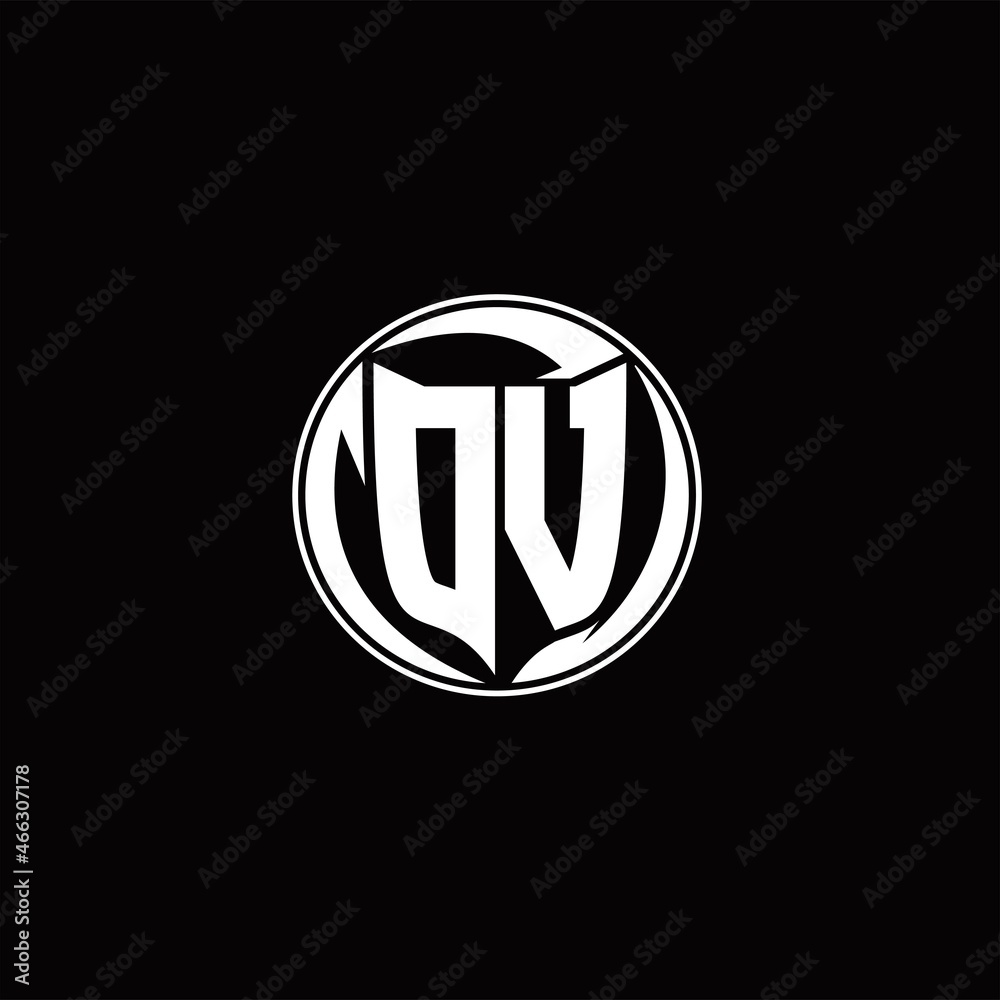 DV Logo monogram shield shape with three point sharp rounded design template DV Logo monogram shield shape with three point sharp rounded design template