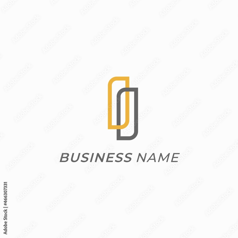 Fototapeta premium design logo creative rectangle letter D