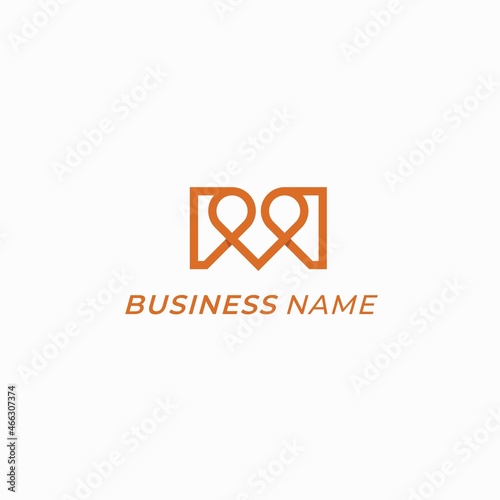 design logo creative letter M and love