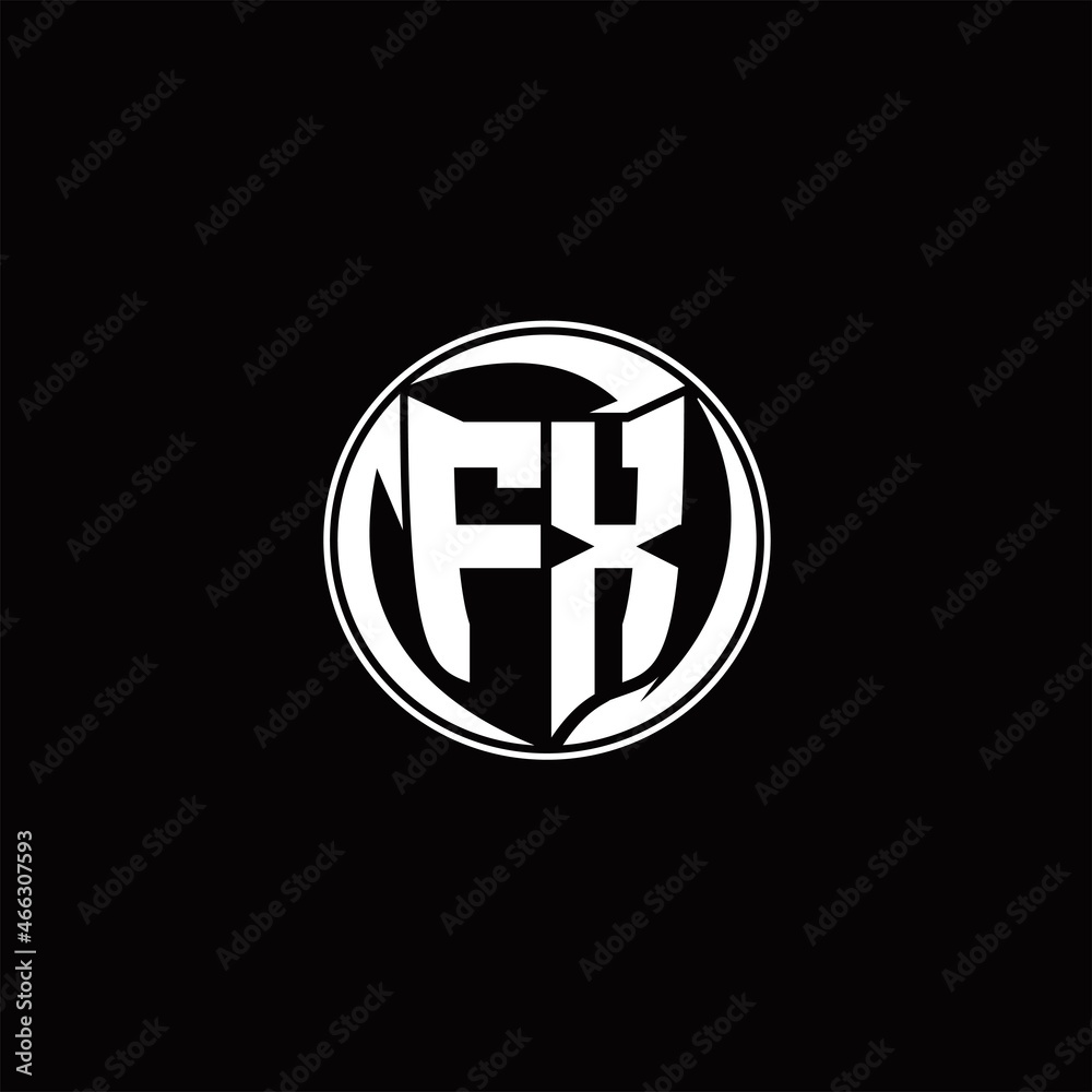 Obraz premium FX Logo monogram shield shape with three point sharp rounded design template