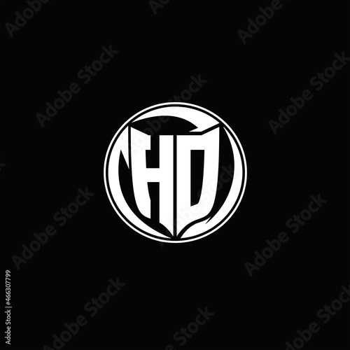 HD Logo monogram shield shape with three point sharp rounded design template