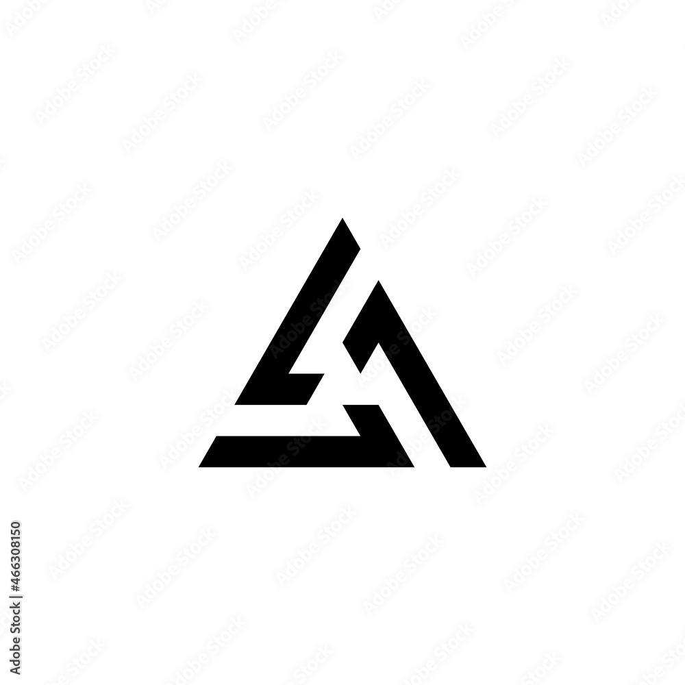 Illustration vector graphic template of triangle monogram logo