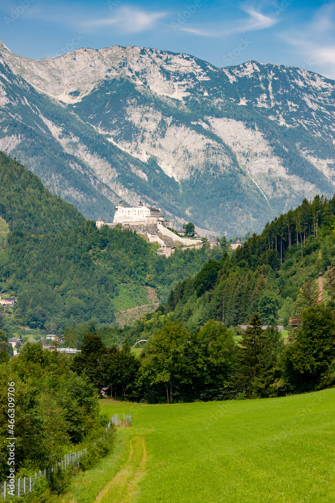 Hohenwerfen Castle in Alps, Austria