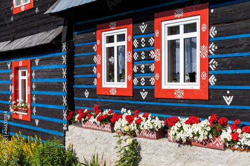 Fototapeta Naklejka Na Ścianę i Meble -  folk architecture in Zdar under Belianske Tatras, Slovakia