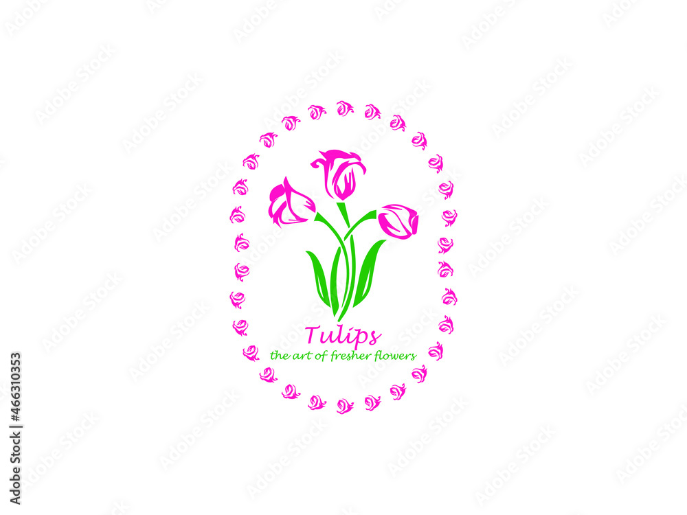 Tulips Logo Design Template. Vector Illustration Tulips Logo Design Template. Vector Illustration