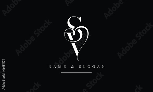 SV, VS, S, V abstract letters logo monogram