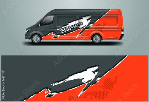 Car Wrap Company Design Vector. Graphic background designs for vehicle van livery 