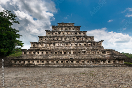 The Pyramid of the Niches at the EL Tajin archeological site  in Papantla  Veracruz  Mexico.