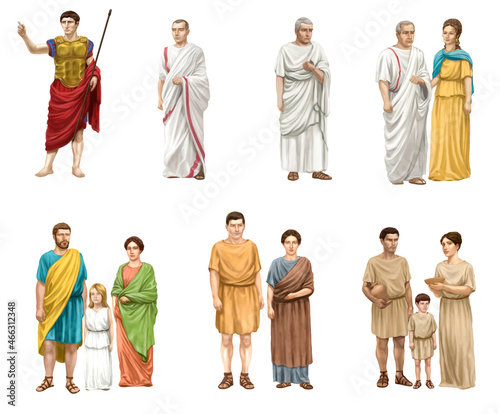 Illustration of social classes in ancient rome