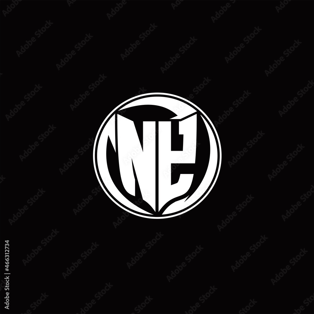 Obraz premium NY Logo monogram shield shape with three point sharp rounded design template