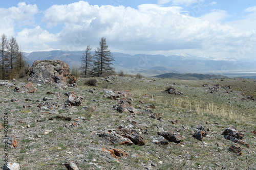 Mountain landscape near the North Chui ridge in the Kosh-Agach district of the Altai Republic. Russia photo