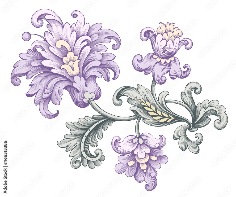 Purple Carnation Flowers 4, Floral Pattern, Continuous, Tiled