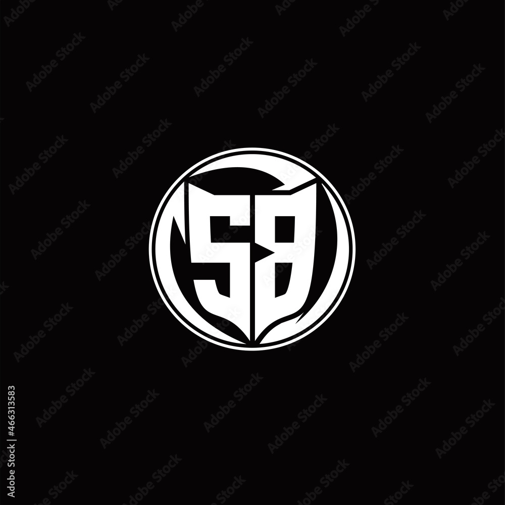 SB Logo monogram shield shape with three point sharp rounded design template SB Logo monogram shield shape with three point sharp rounded design template