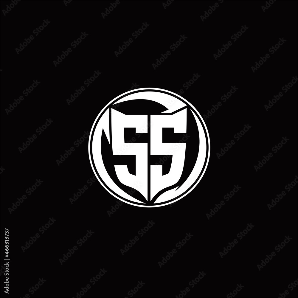 Obraz premium SS Logo monogram shield shape with three point sharp rounded design template