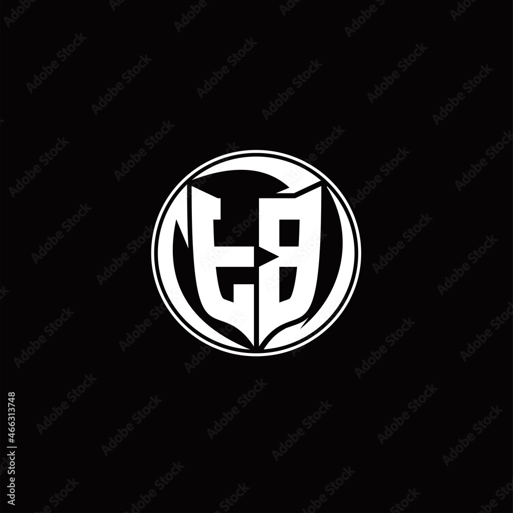 TB Logo monogram shield shape with three point sharp rounded design template TB Logo monogram shield shape with three point sharp rounded design template
