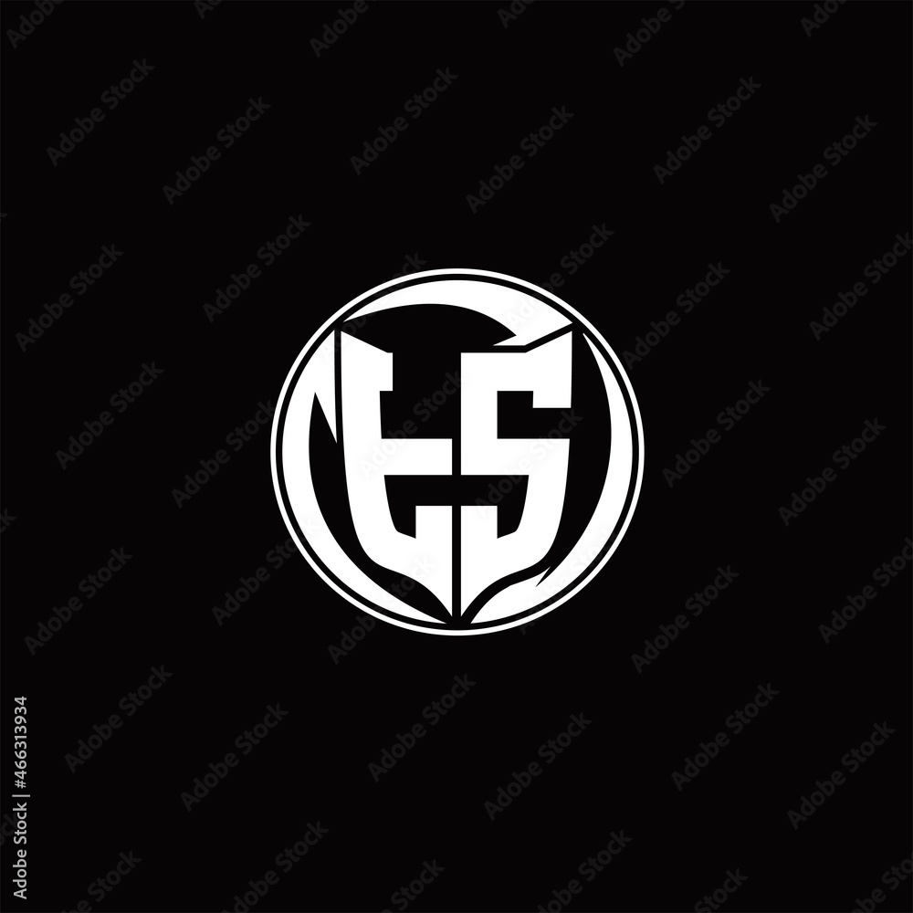 TS Logo monogram shield shape with three point sharp rounded design template TS Logo monogram shield shape with three point sharp rounded design template