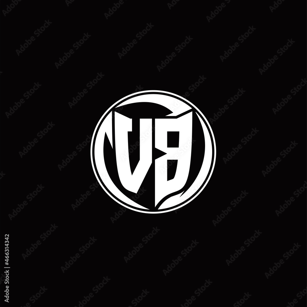 Obraz premium VB Logo monogram shield shape with three point sharp rounded design template