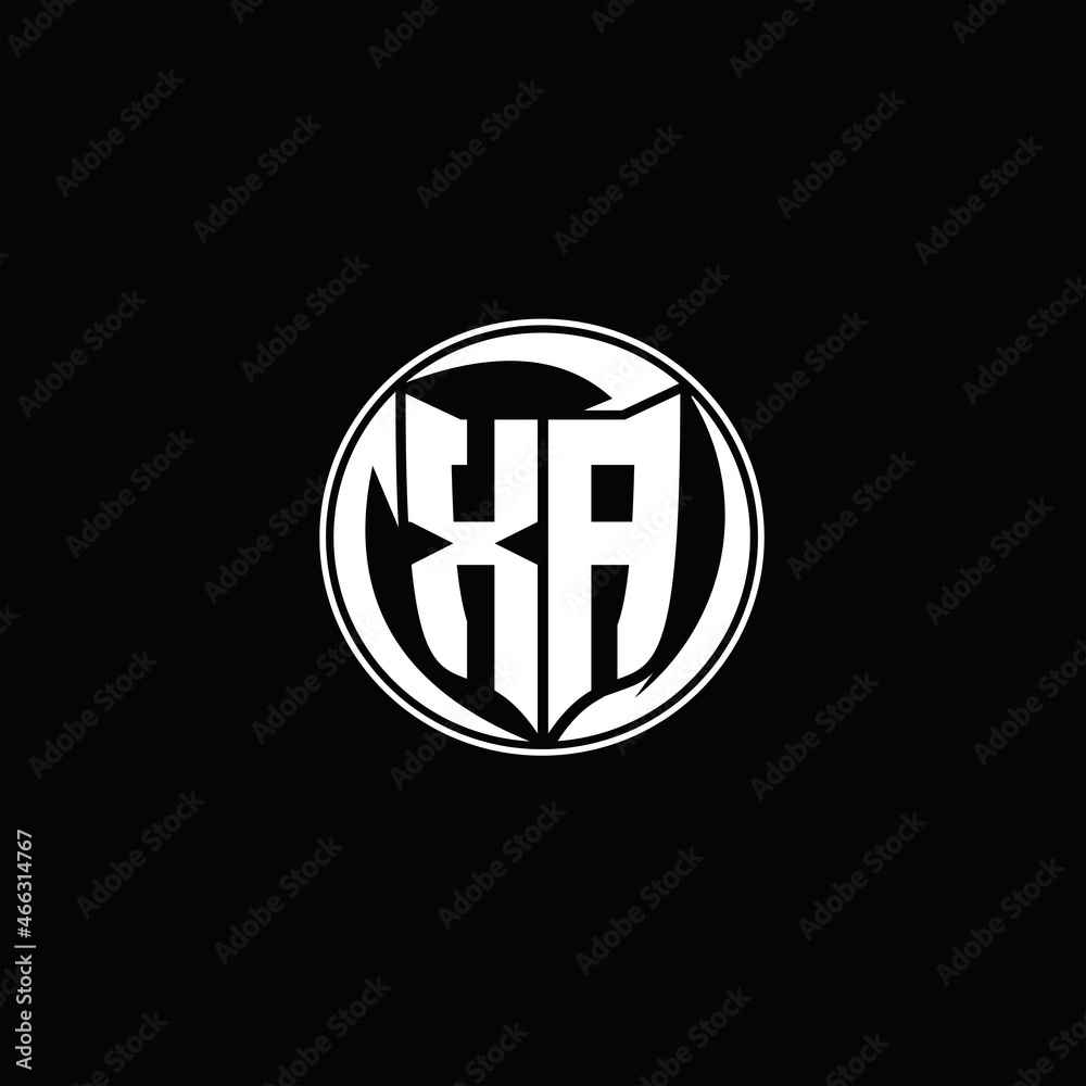 XA Logo monogram shield shape with three point sharp rounded design template XA Logo monogram shield shape with three point sharp rounded design template