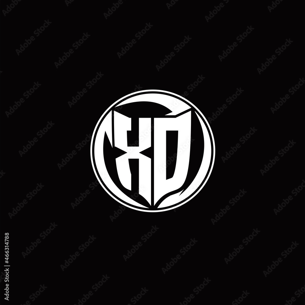 XD Logo monogram shield shape with three point sharp rounded design template XD Logo monogram shield shape with three point sharp rounded design template