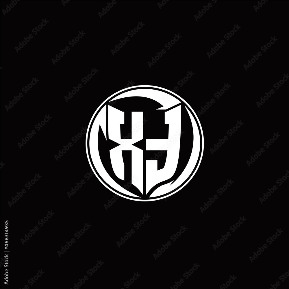 Obraz premium XT Logo monogram shield shape with three point sharp rounded design template
