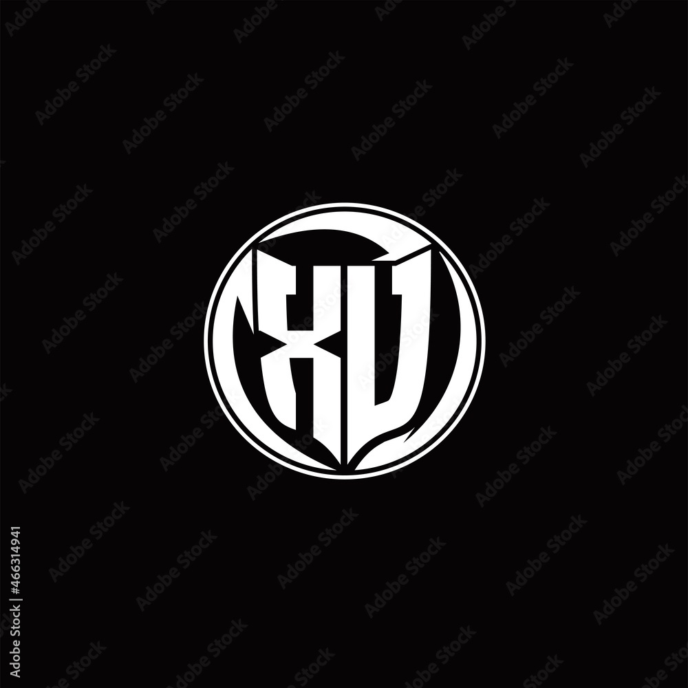 XU Logo monogram shield shape with three point sharp rounded design template XU Logo monogram shield shape with three point sharp rounded design template