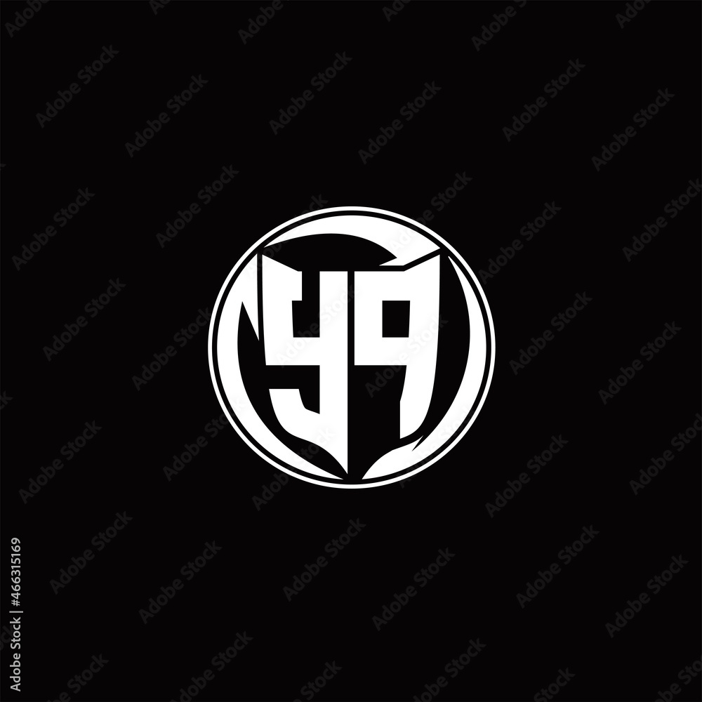 YP Logo monogram shield shape with three point sharp rounded design template YP Logo monogram shield shape with three point sharp rounded design template