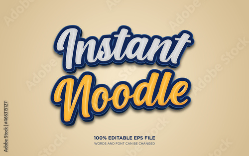 Instant noodle 3D editable text style effect 